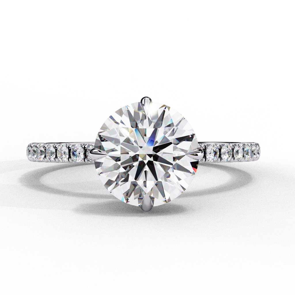 2.40 CTS Round Centre with Round Accents Ring