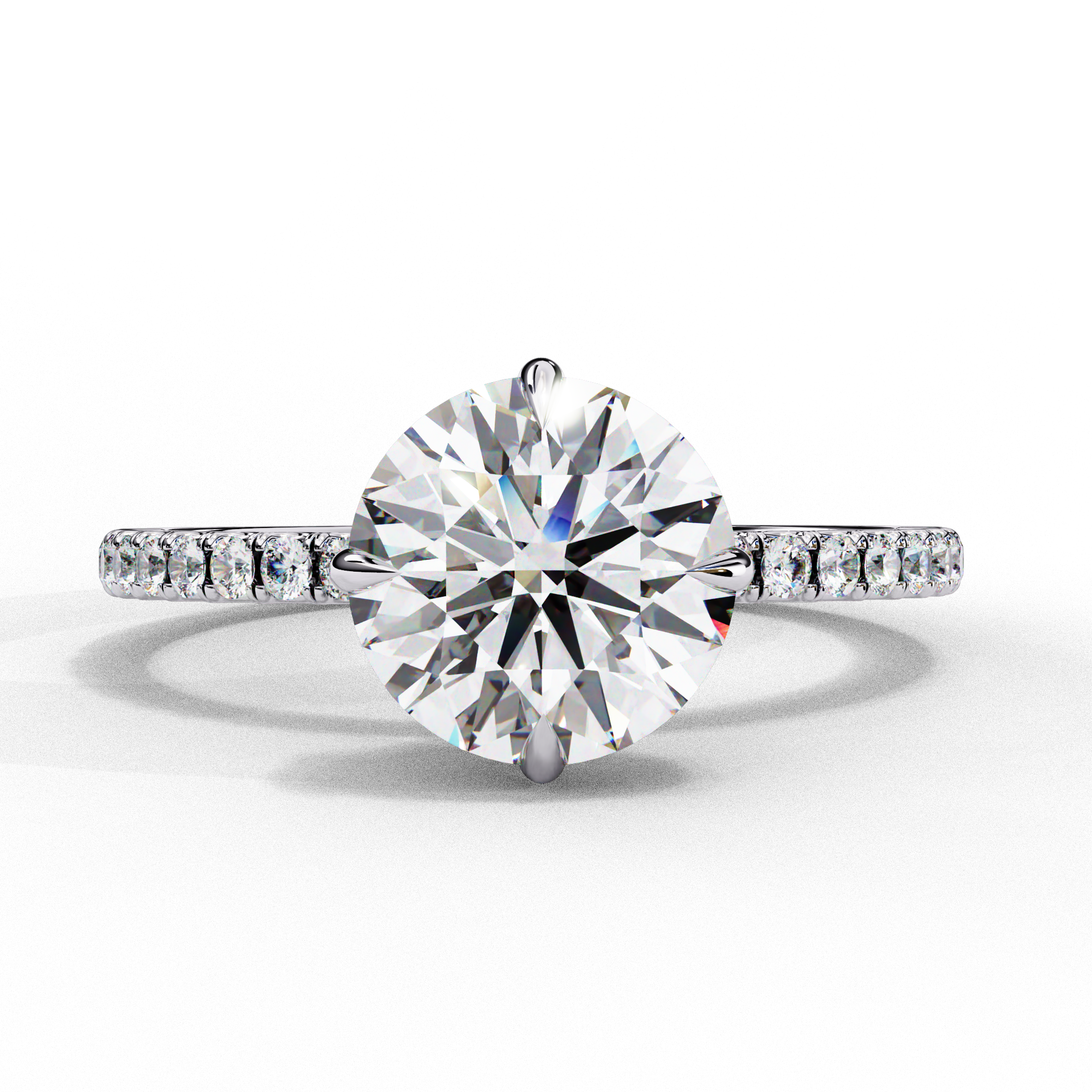 2.40 CTS Round Centre with Round Accents Ring 3
