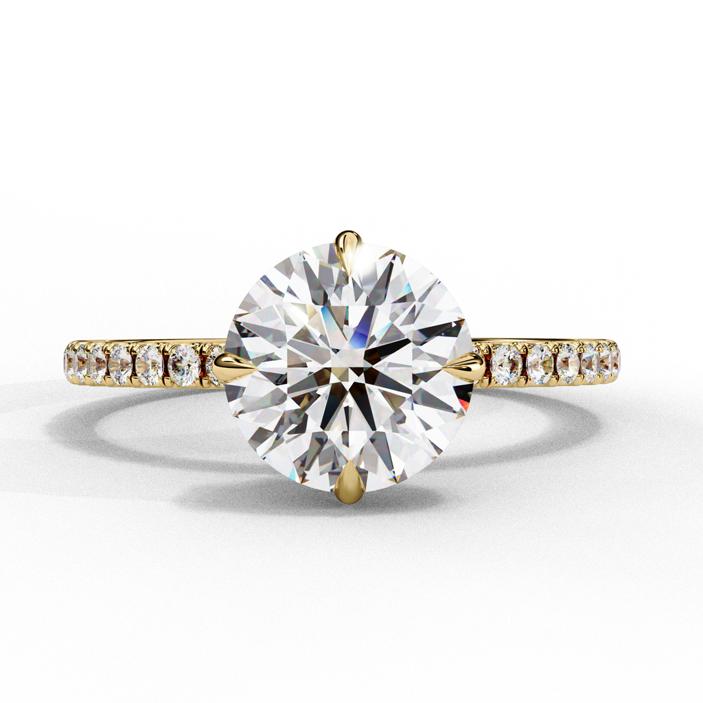 2.40 CTS Round Centre with Round Accents Ring