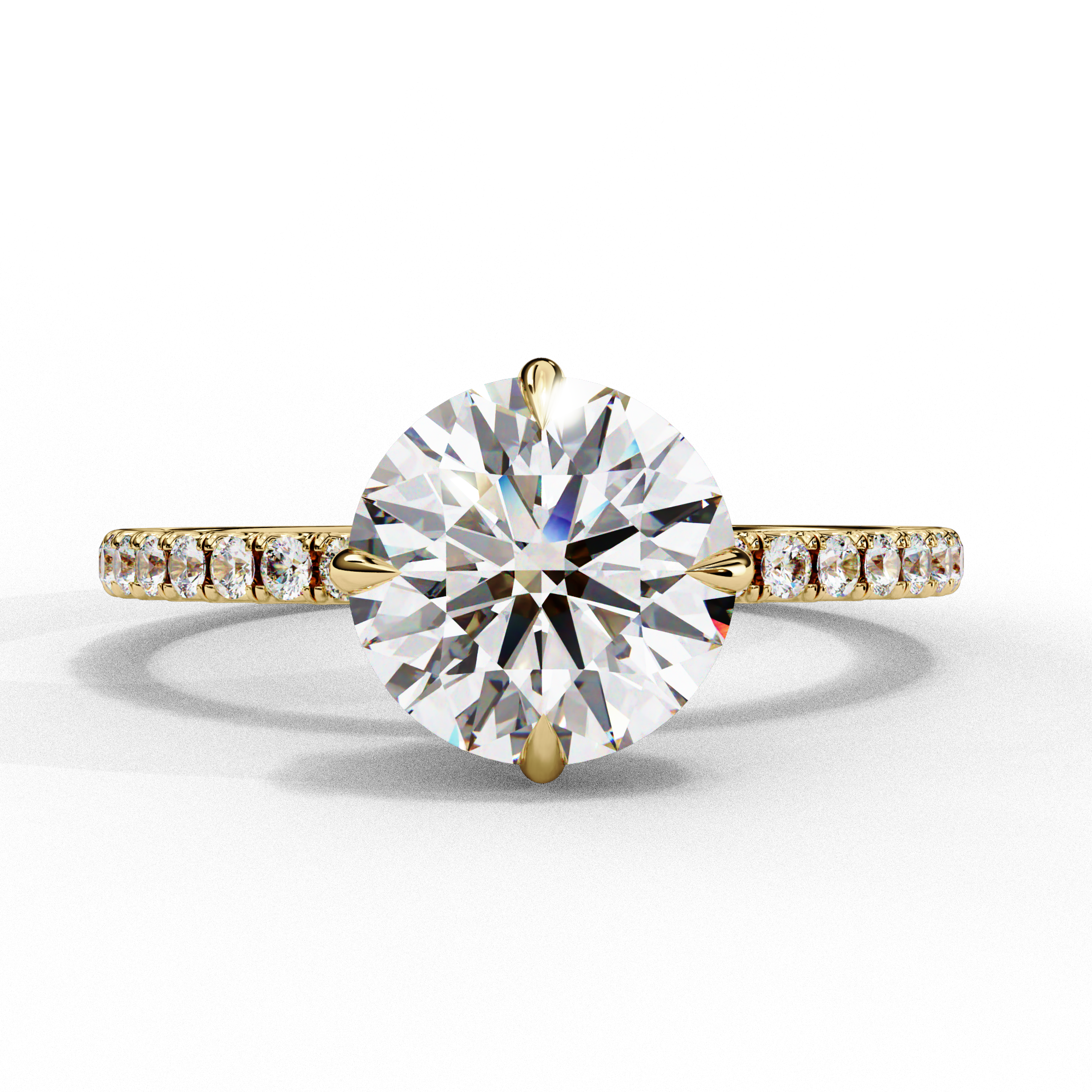 2.40 CTS Round Centre with Round Accents Ring