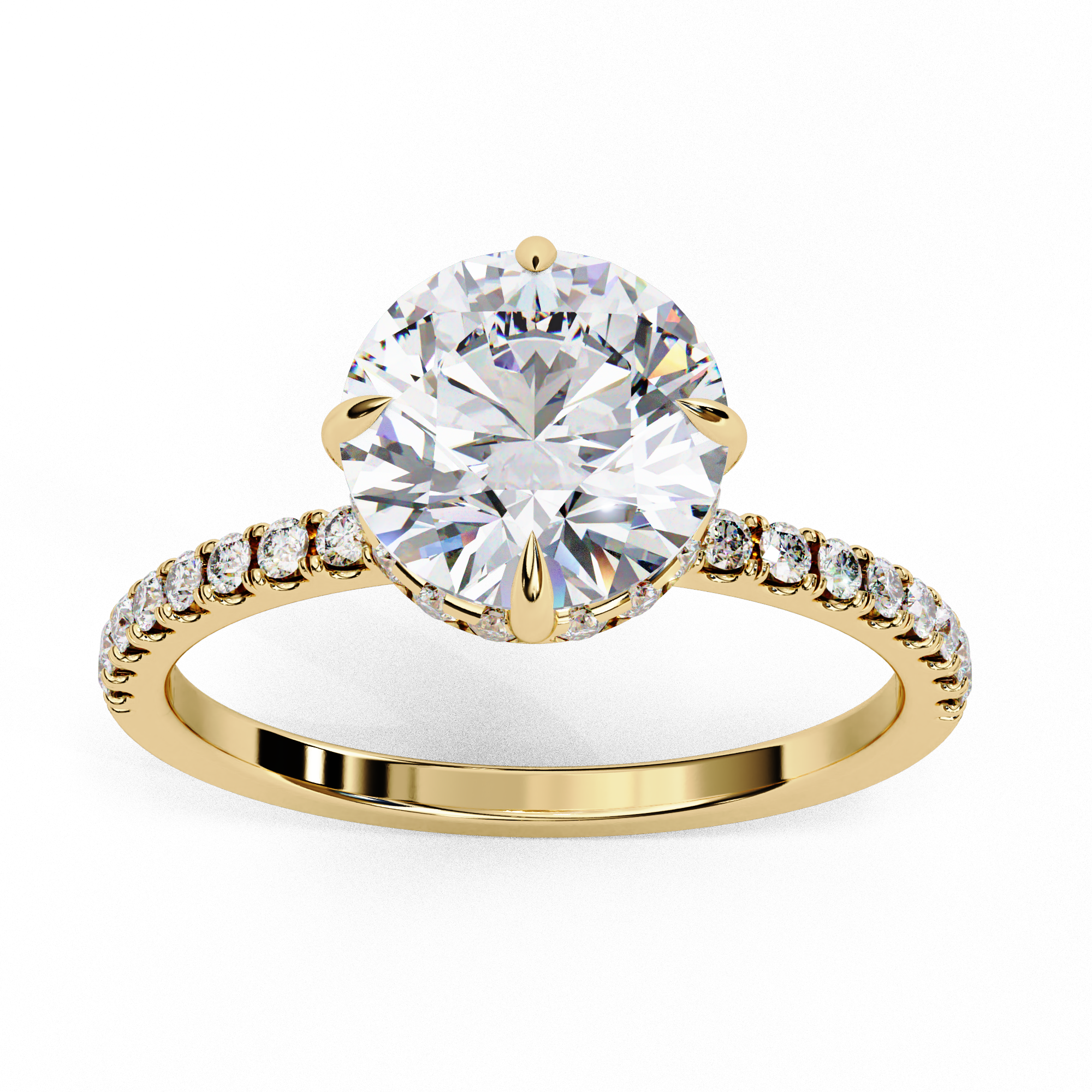2.40 CTS Round Centre with Round Accents Ring 3