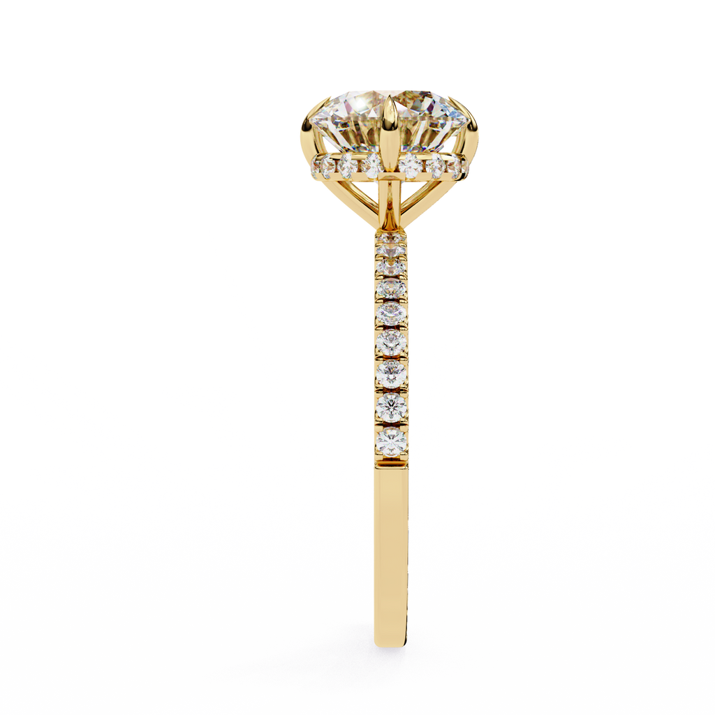 2.40 CTS Round Centre with Round Accents Ring