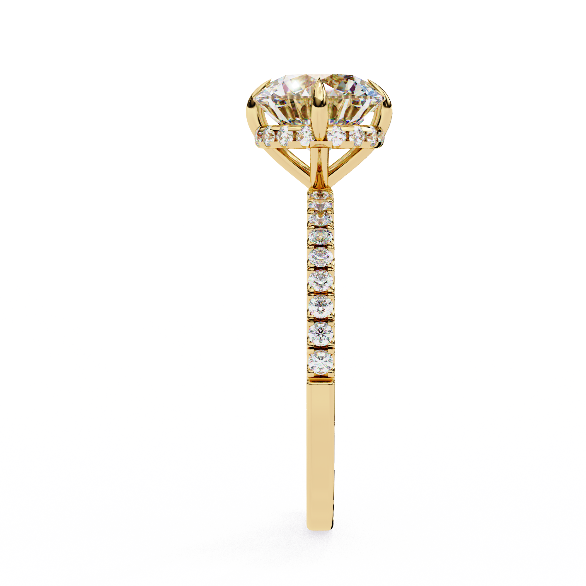 2.40 CTS Round Centre with Round Accents Ring