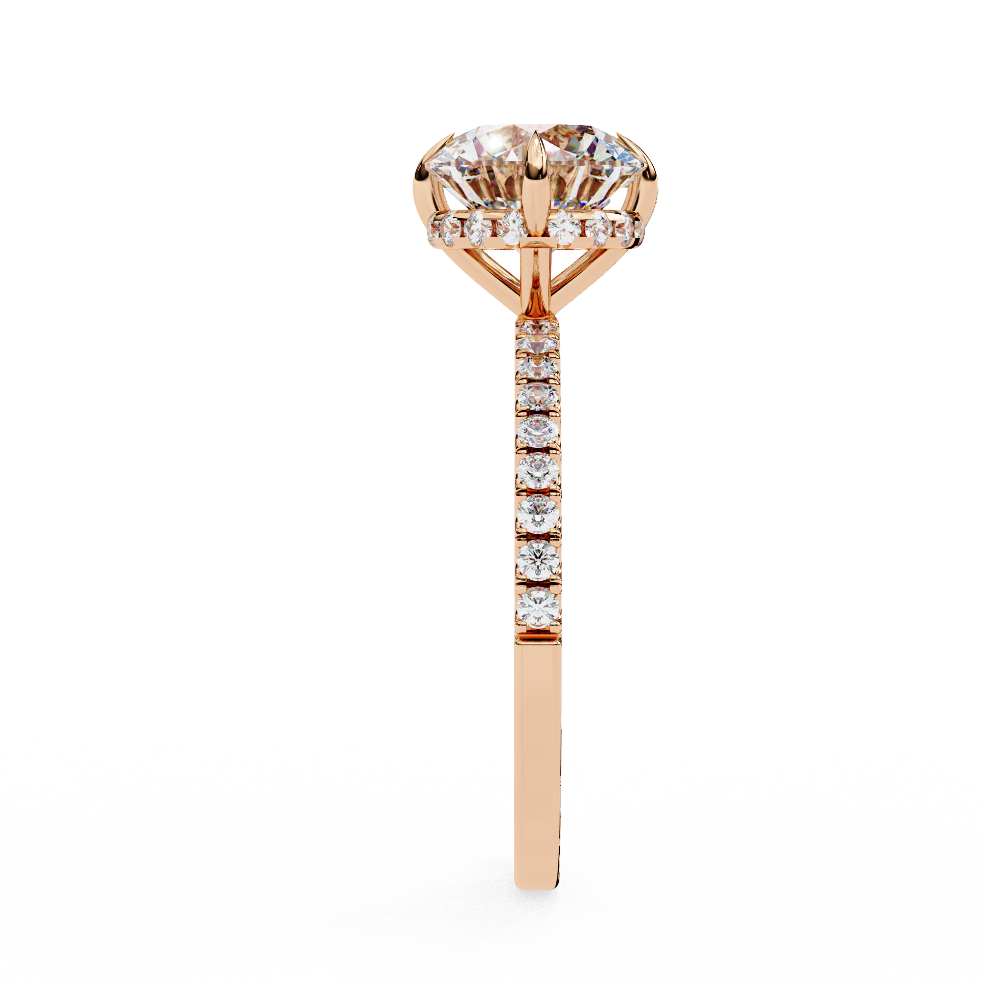 2.40 CTS Round Centre with Round Accents Ring