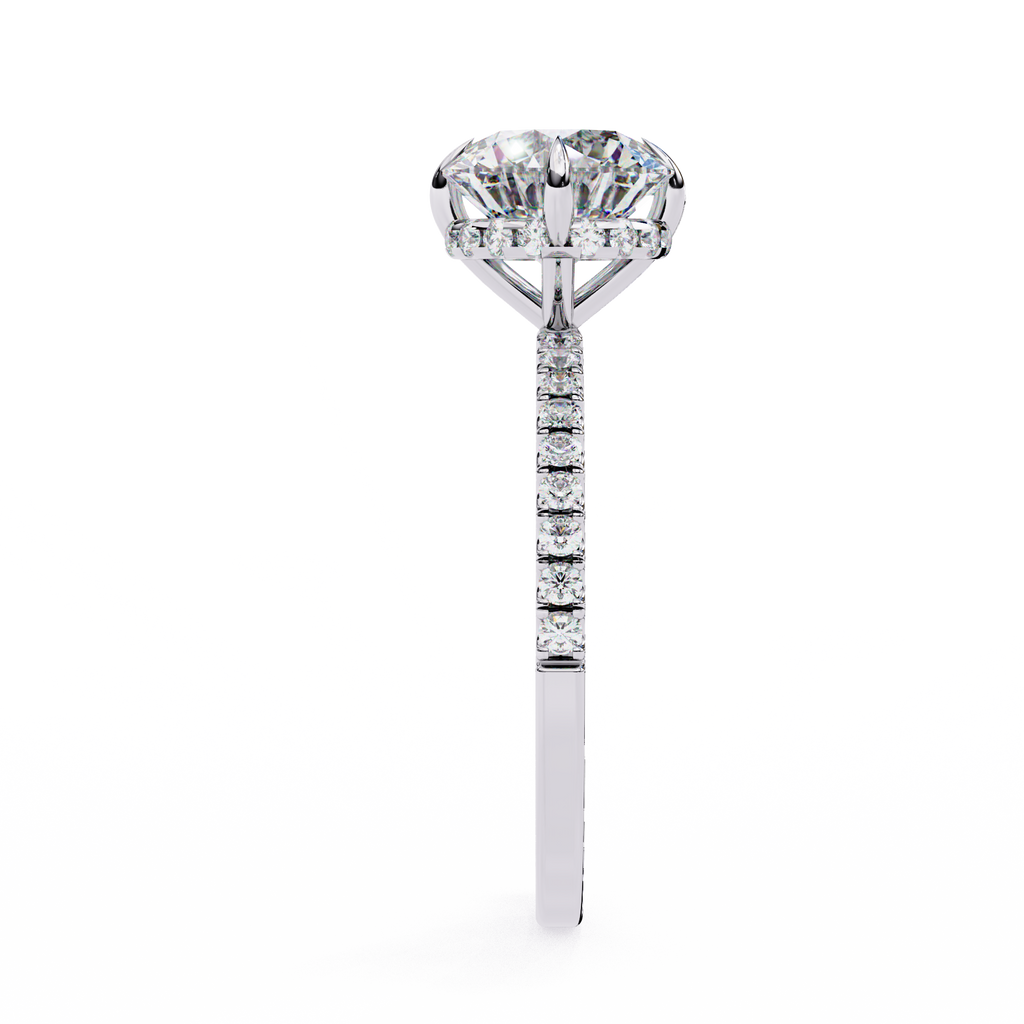 2.40 CTS Round Centre with Round Accents Ring