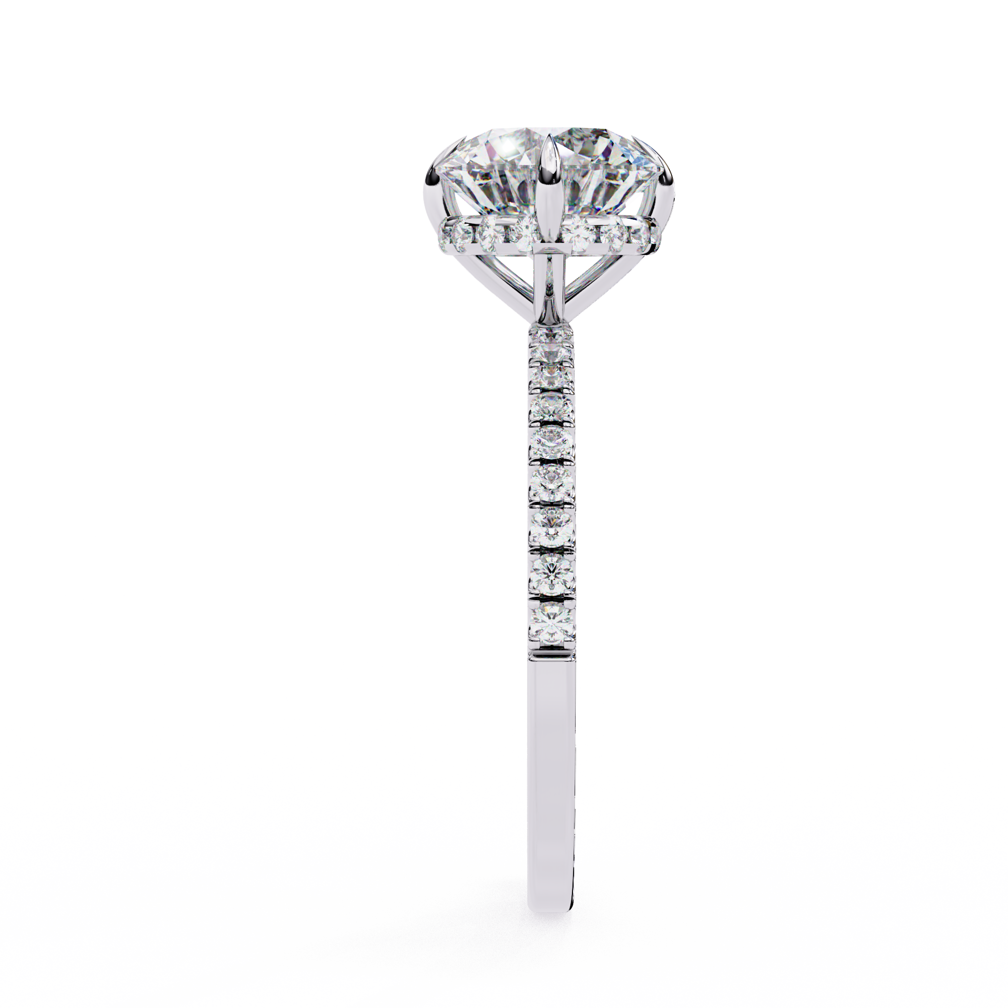 2.40 CTS Round Centre with Round Accents Ring 3