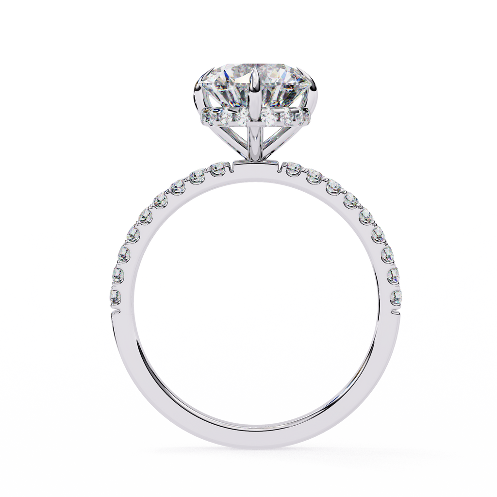 2.40 CTS Round Centre with Round Accents Ring
