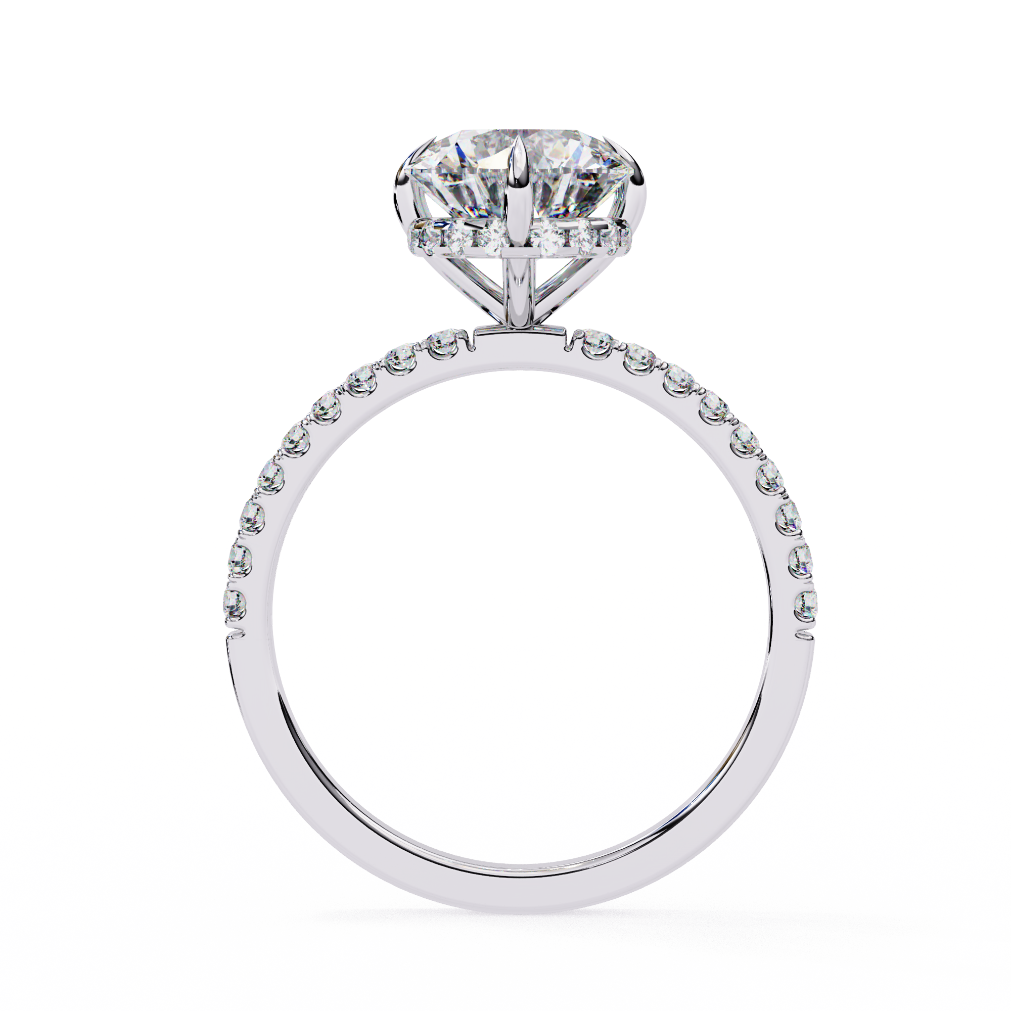 2.40 CTS Round Centre with Round Accents Ring 3