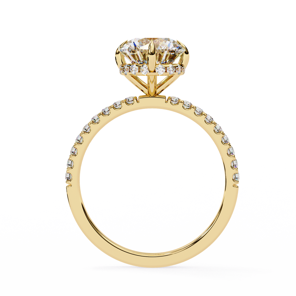 2.40 CTS Round Centre with Round Accents Ring