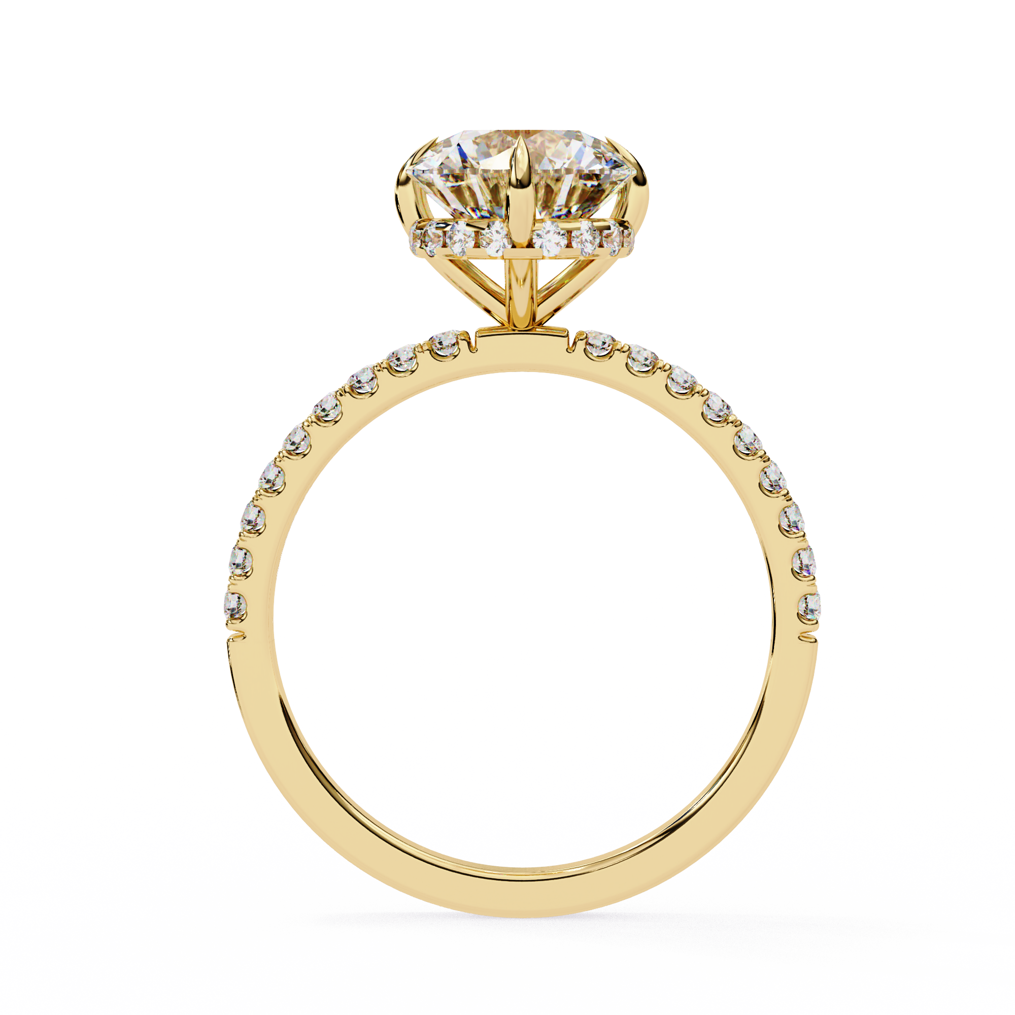 2.40 CTS Round Centre with Round Accents Ring