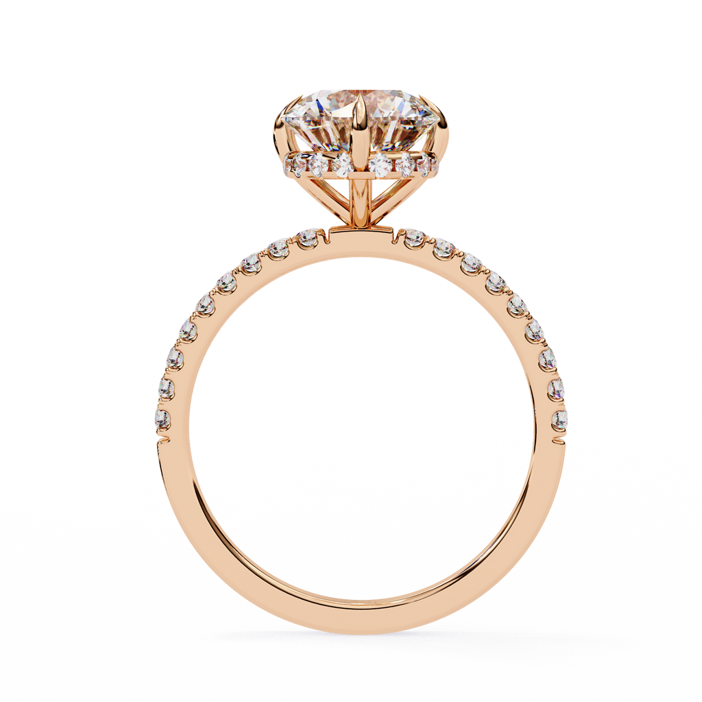 2.40 CTS Round Centre with Round Accents Ring