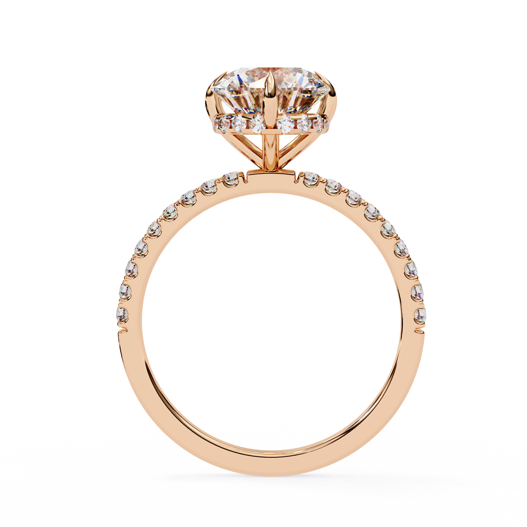 2.40 CTS Round Centre with Round Accents Ring